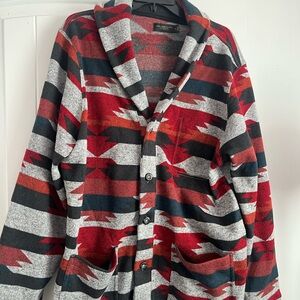Junk Food Clothing Red and Gray Geometric Jacket